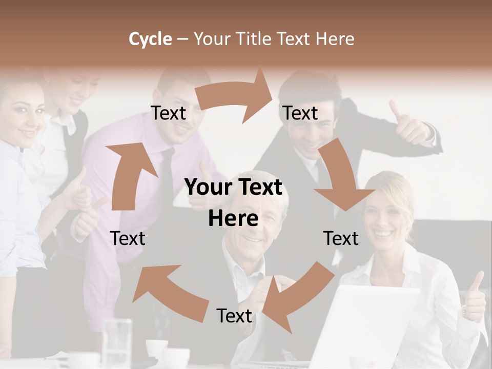 A Group Of Business People Giving Thumbs Up PowerPoint Template