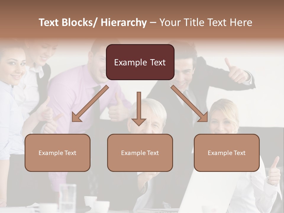 A Group Of Business People Giving Thumbs Up PowerPoint Template