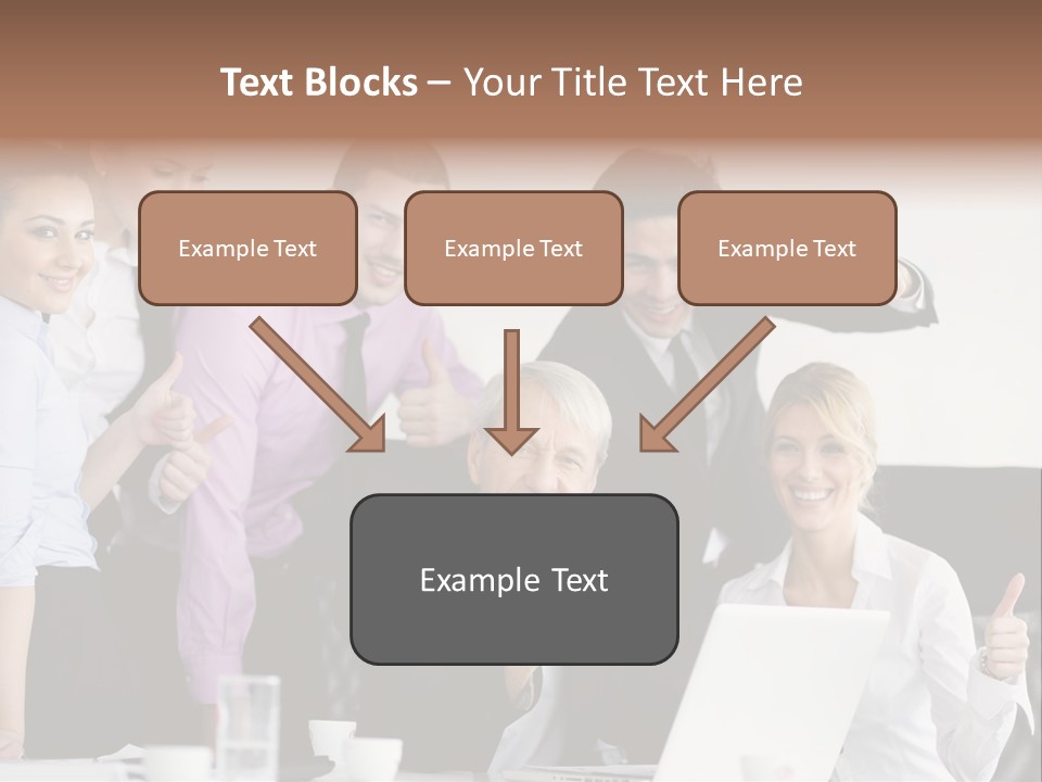 A Group Of Business People Giving Thumbs Up PowerPoint Template