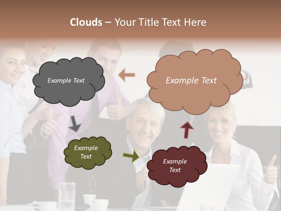 A Group Of Business People Giving Thumbs Up PowerPoint Template