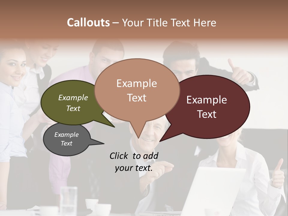 A Group Of Business People Giving Thumbs Up PowerPoint Template