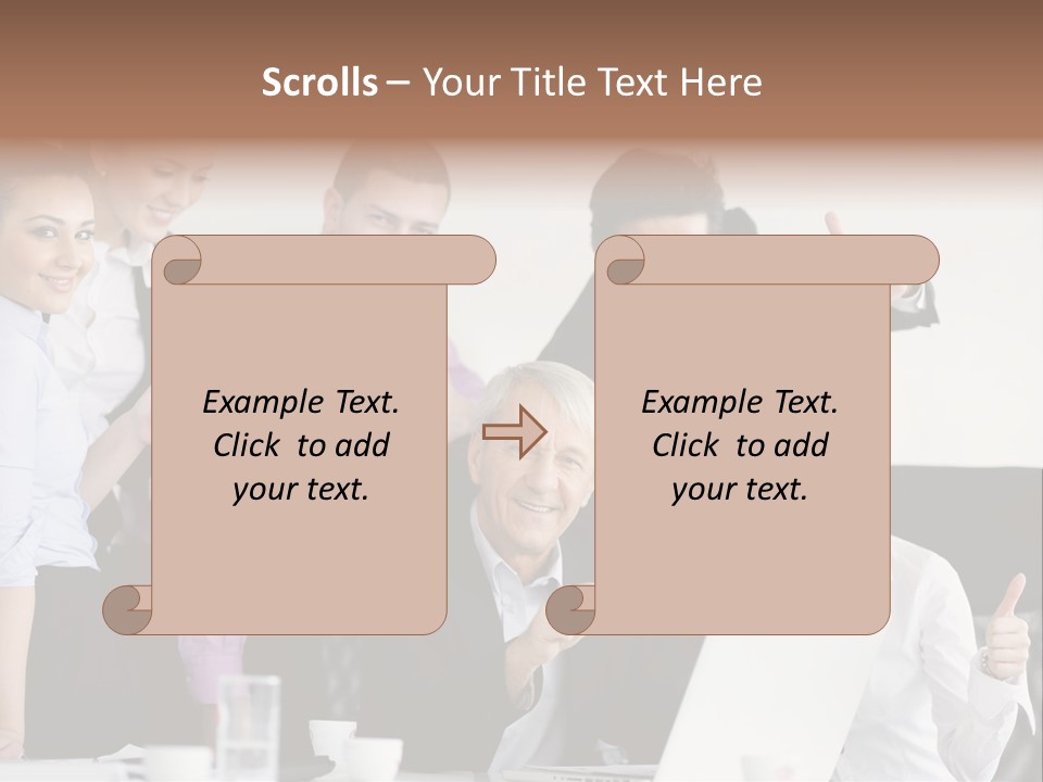 A Group Of Business People Giving Thumbs Up PowerPoint Template