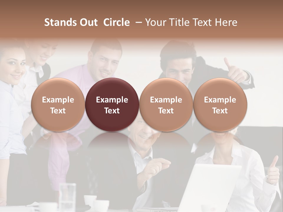 A Group Of Business People Giving Thumbs Up PowerPoint Template