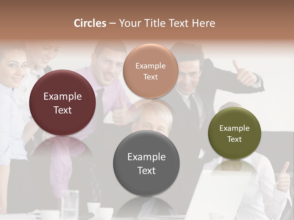 A Group Of Business People Giving Thumbs Up PowerPoint Template