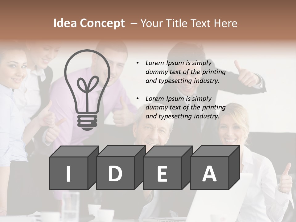 A Group Of Business People Giving Thumbs Up PowerPoint Template