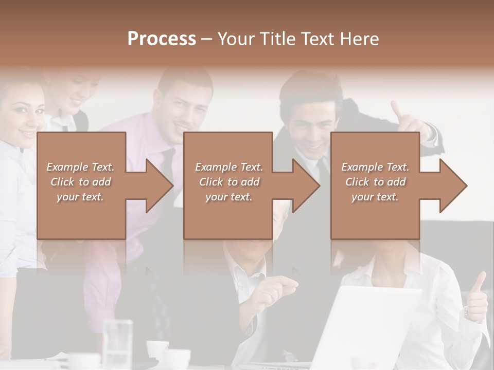 A Group Of Business People Giving Thumbs Up PowerPoint Template