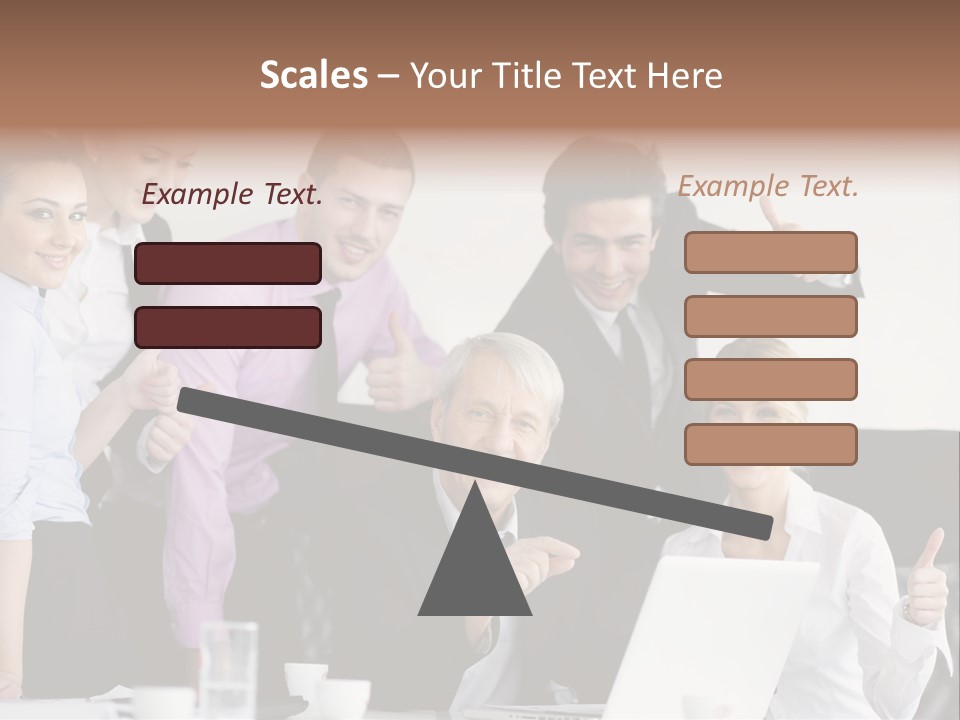 A Group Of Business People Giving Thumbs Up PowerPoint Template
