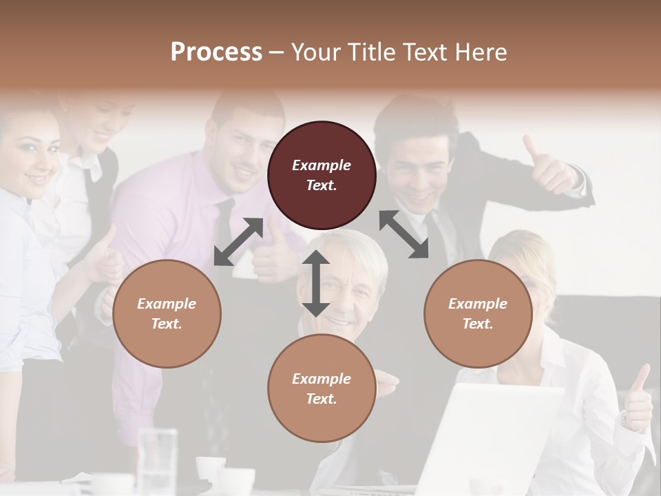 A Group Of Business People Giving Thumbs Up PowerPoint Template