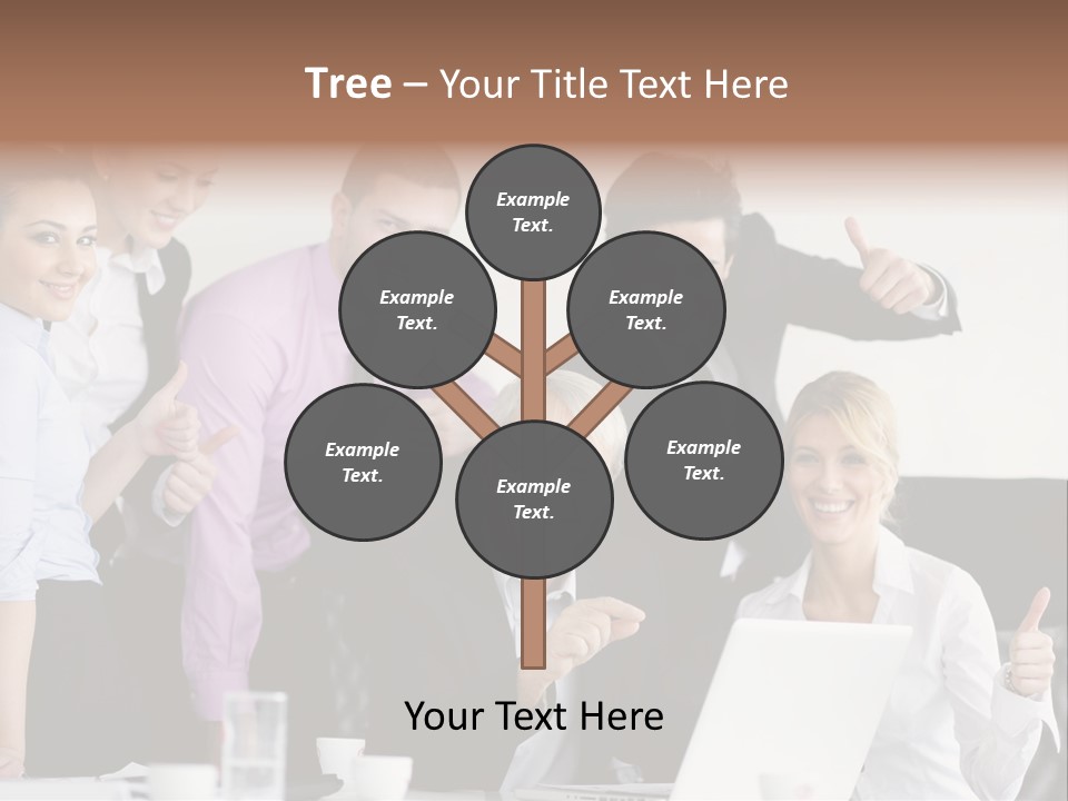 A Group Of Business People Giving Thumbs Up PowerPoint Template