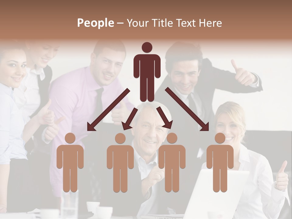 A Group Of Business People Giving Thumbs Up PowerPoint Template