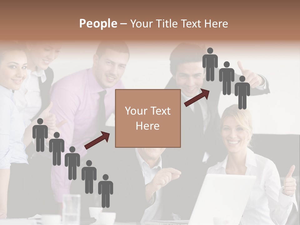 A Group Of Business People Giving Thumbs Up PowerPoint Template