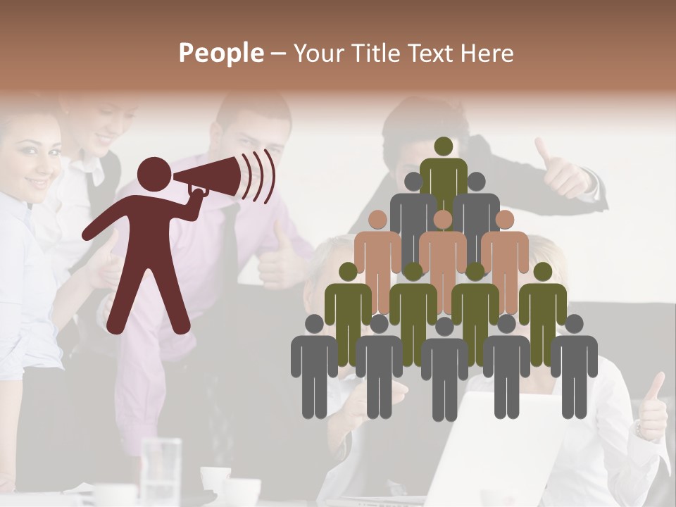A Group Of Business People Giving Thumbs Up PowerPoint Template