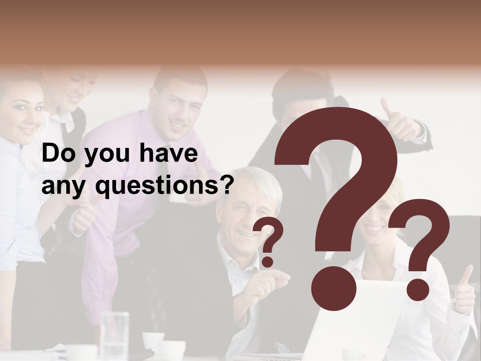 A Group Of Business People Giving Thumbs Up PowerPoint Template