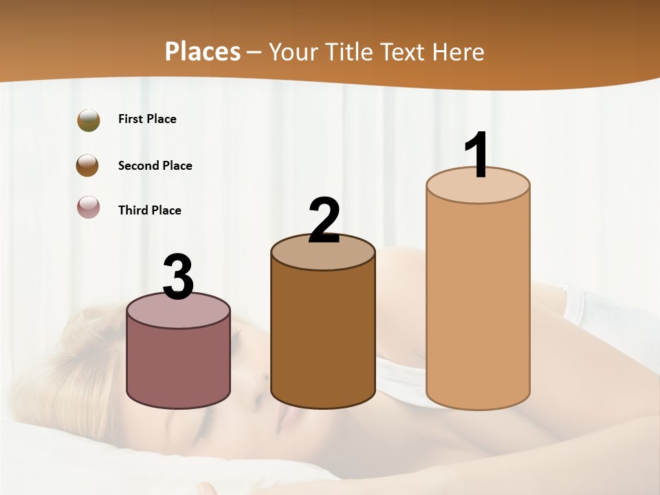 A Woman Sleeping On A Bed With Her Eyes Closed PowerPoint Template