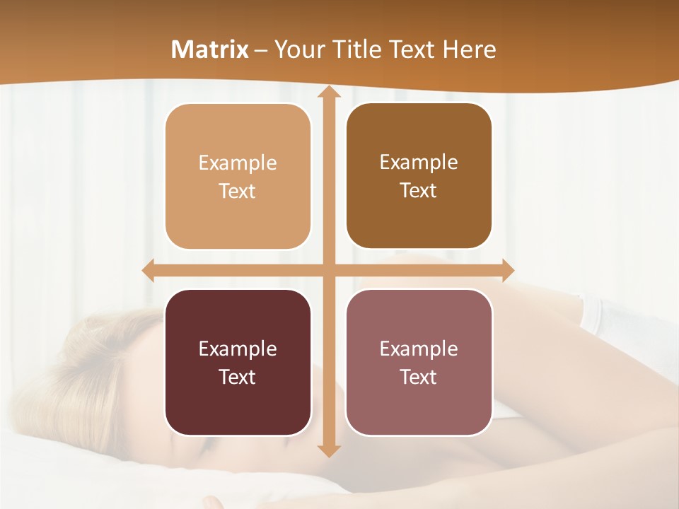 A Woman Sleeping On A Bed With Her Eyes Closed PowerPoint Template