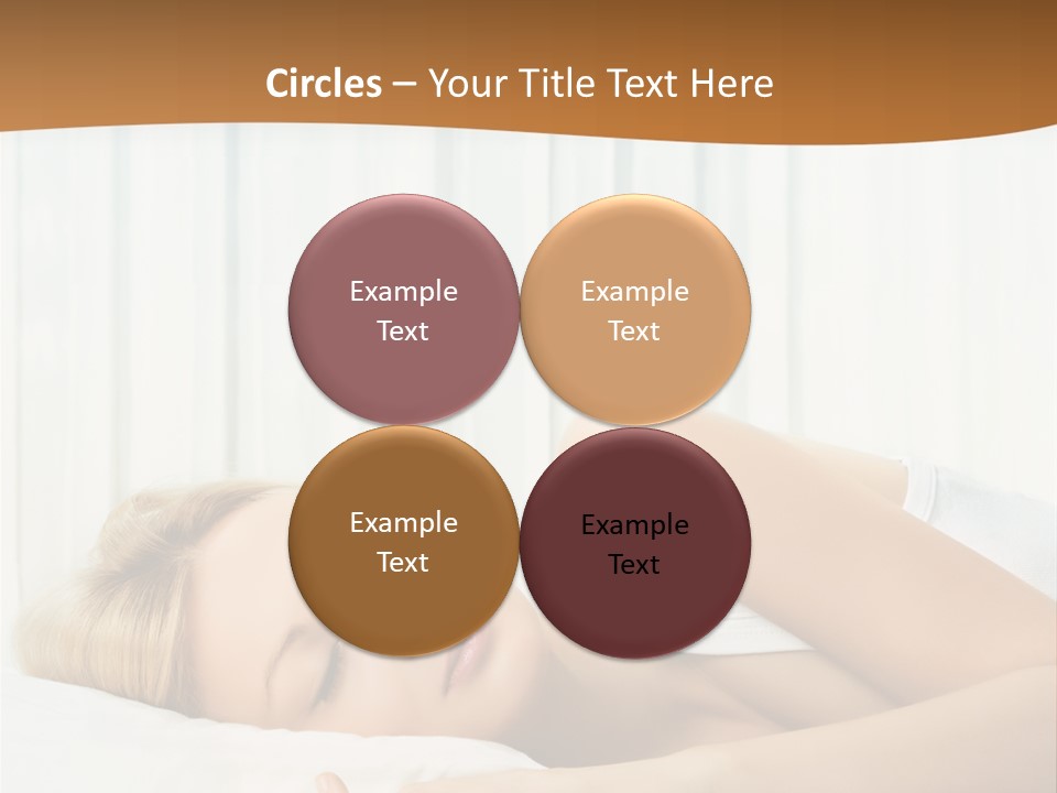 A Woman Sleeping On A Bed With Her Eyes Closed PowerPoint Template