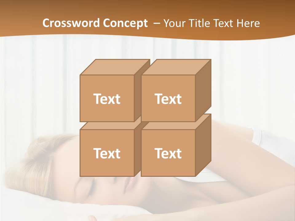 A Woman Sleeping On A Bed With Her Eyes Closed PowerPoint Template