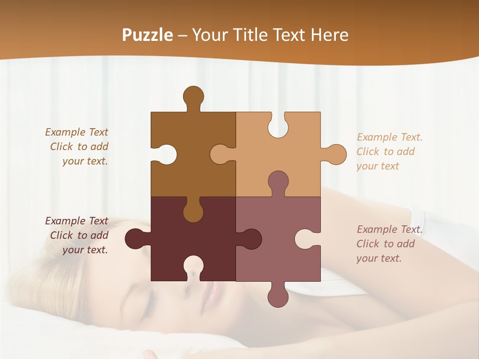 A Woman Sleeping On A Bed With Her Eyes Closed PowerPoint Template