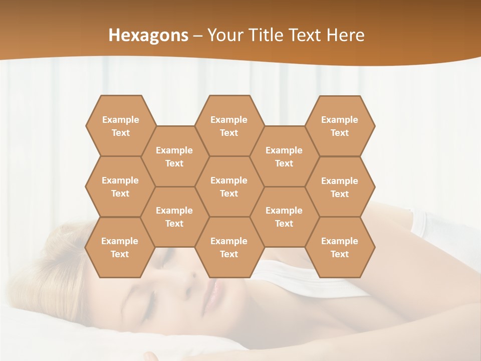 A Woman Sleeping On A Bed With Her Eyes Closed PowerPoint Template