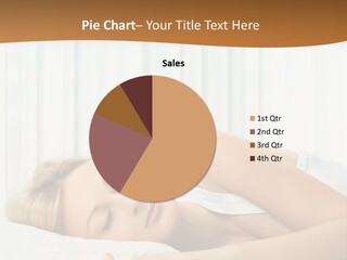A Woman Sleeping On A Bed With Her Eyes Closed PowerPoint Template