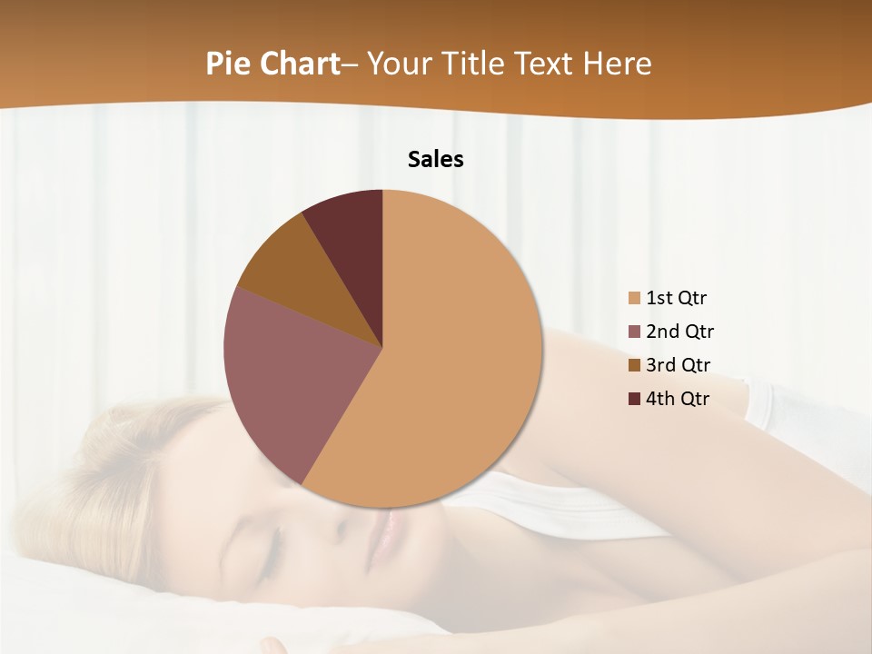 A Woman Sleeping On A Bed With Her Eyes Closed PowerPoint Template