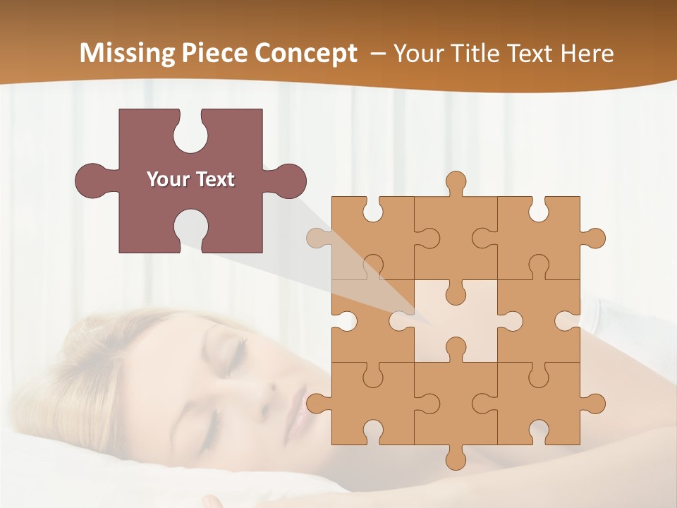 A Woman Sleeping On A Bed With Her Eyes Closed PowerPoint Template