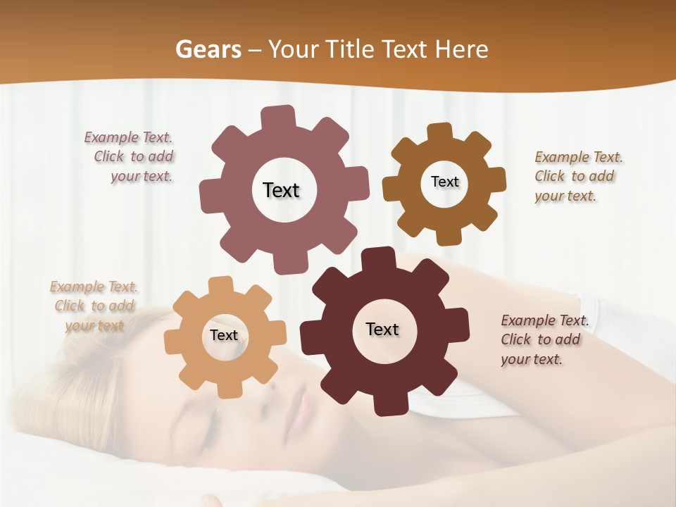 A Woman Sleeping On A Bed With Her Eyes Closed PowerPoint Template