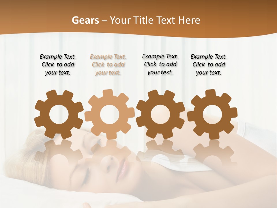 A Woman Sleeping On A Bed With Her Eyes Closed PowerPoint Template
