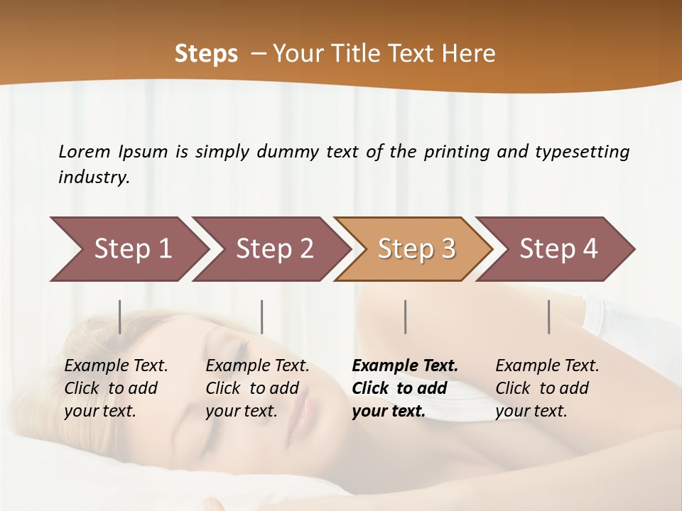 A Woman Sleeping On A Bed With Her Eyes Closed PowerPoint Template