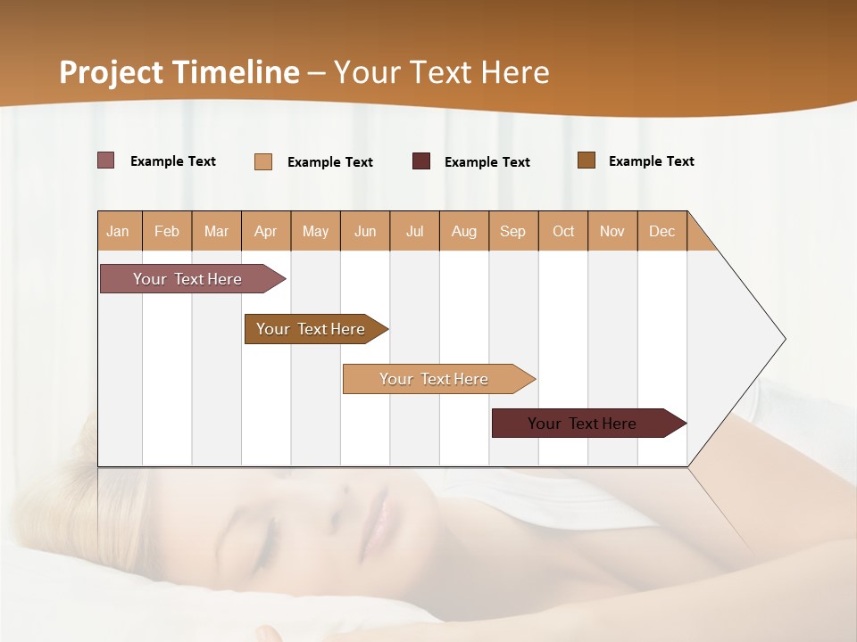 A Woman Sleeping On A Bed With Her Eyes Closed PowerPoint Template