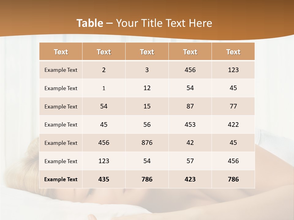 A Woman Sleeping On A Bed With Her Eyes Closed PowerPoint Template