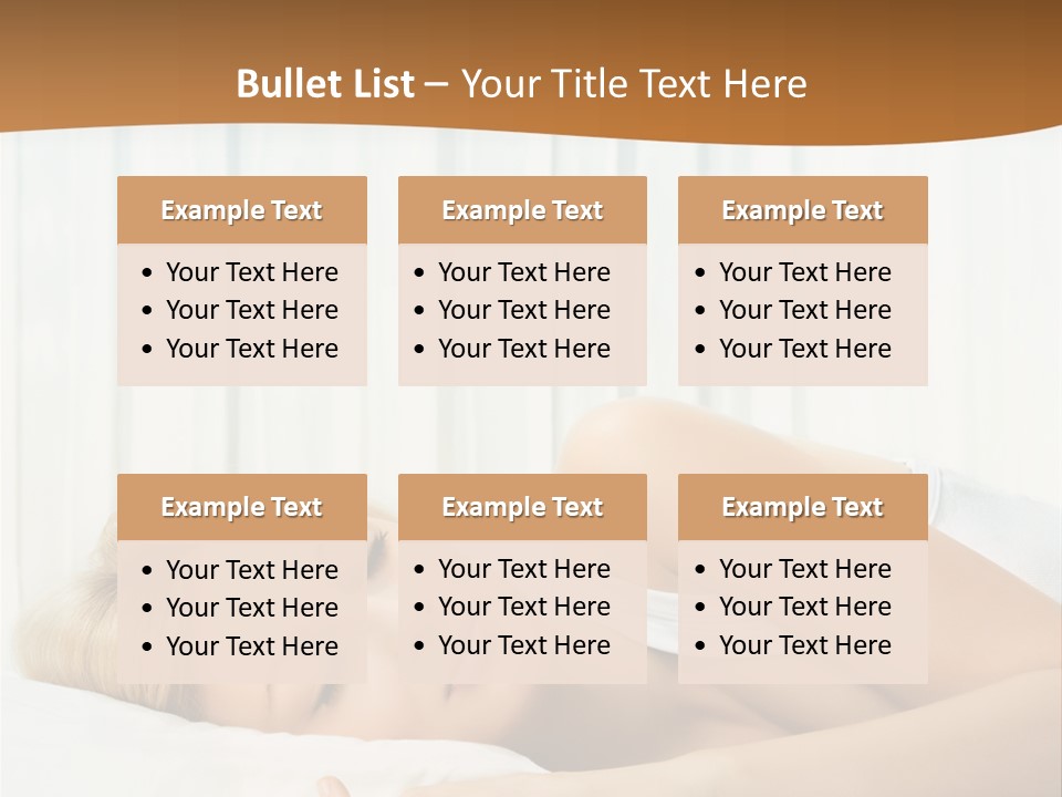 A Woman Sleeping On A Bed With Her Eyes Closed PowerPoint Template