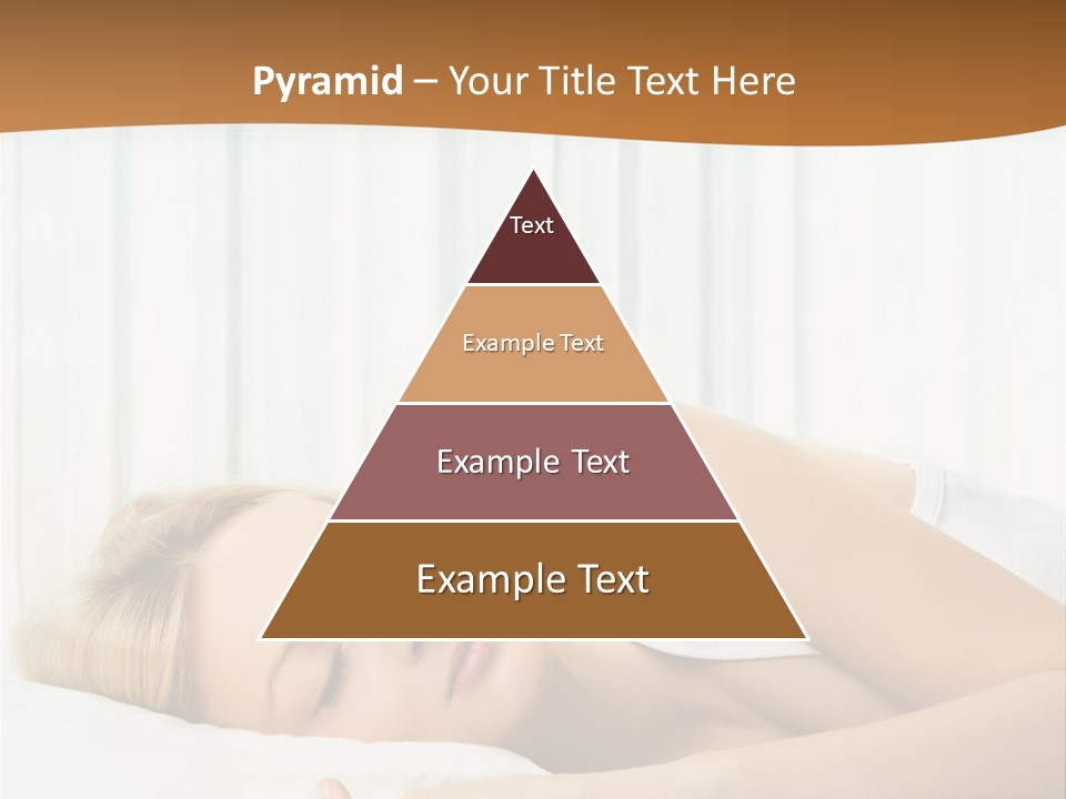 A Woman Sleeping On A Bed With Her Eyes Closed PowerPoint Template