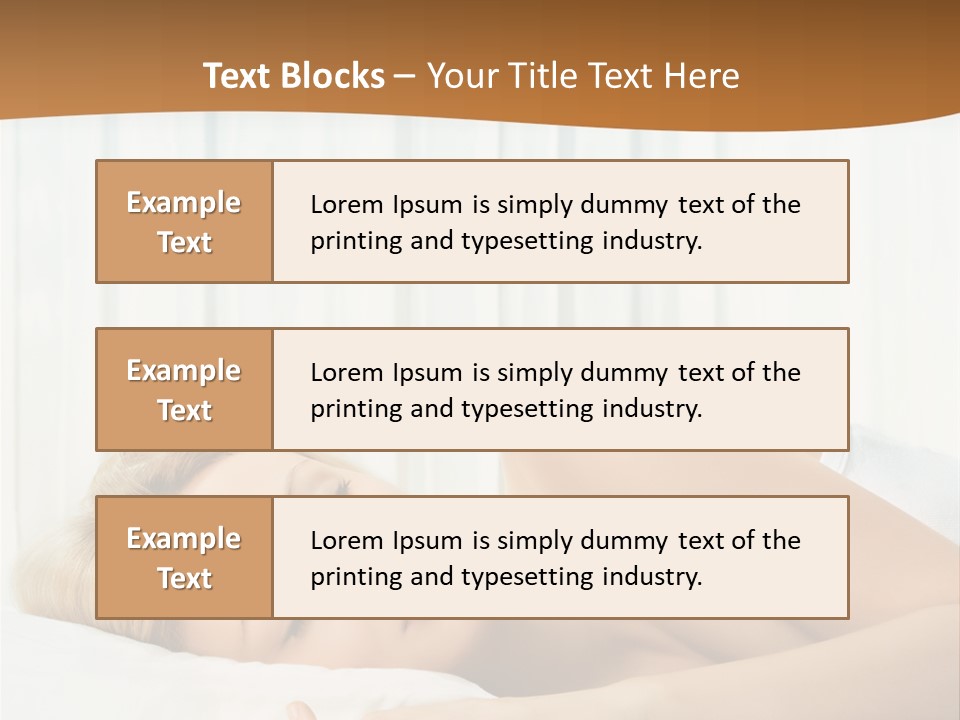 A Woman Sleeping On A Bed With Her Eyes Closed PowerPoint Template