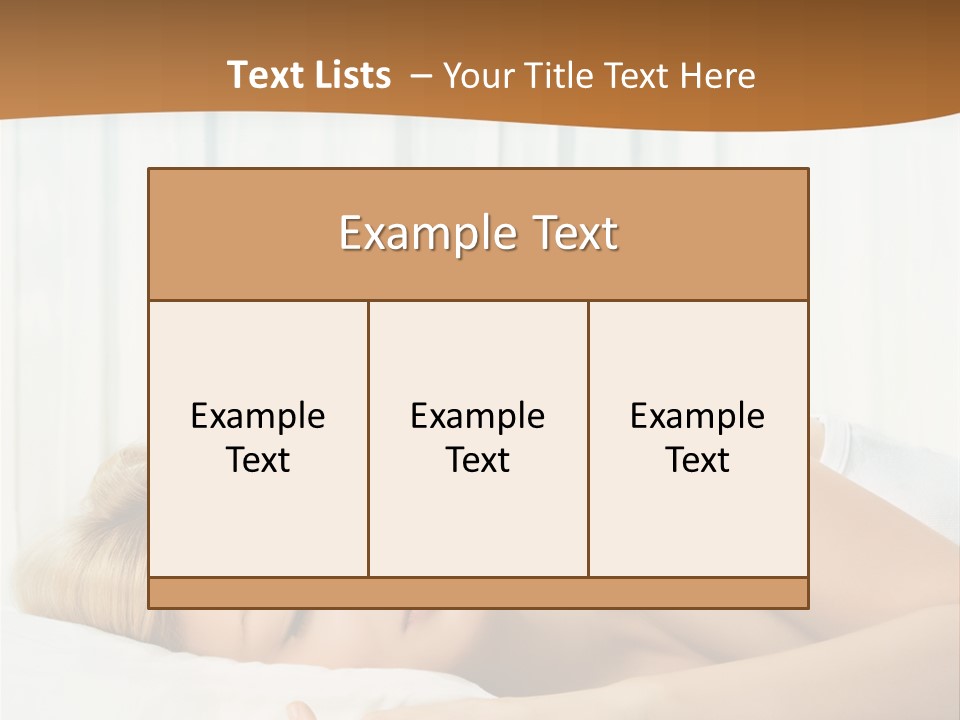 A Woman Sleeping On A Bed With Her Eyes Closed PowerPoint Template