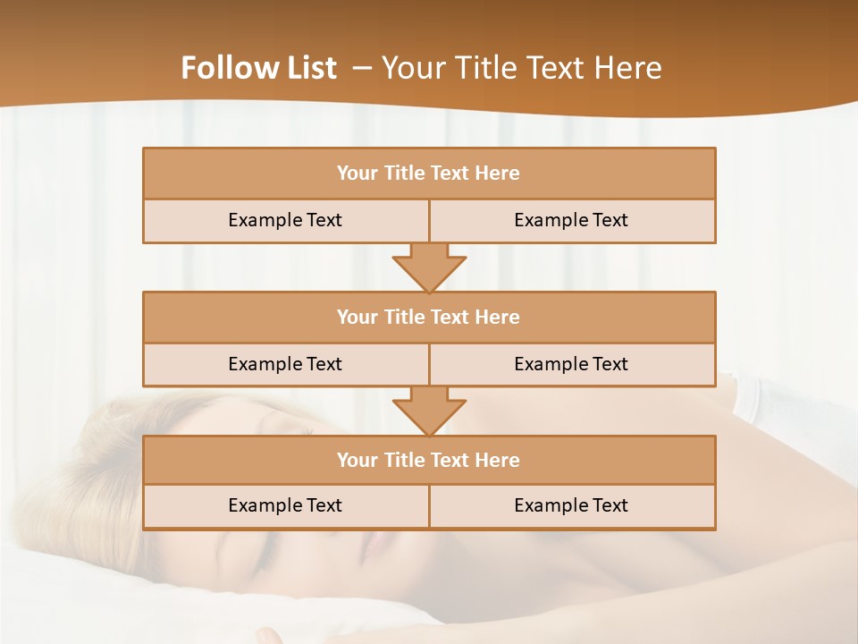 A Woman Sleeping On A Bed With Her Eyes Closed PowerPoint Template