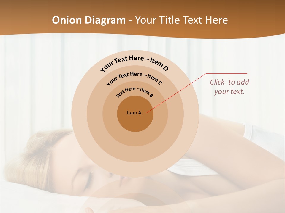 A Woman Sleeping On A Bed With Her Eyes Closed PowerPoint Template