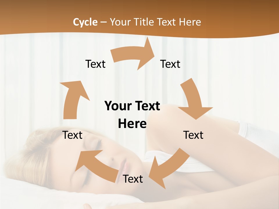 A Woman Sleeping On A Bed With Her Eyes Closed PowerPoint Template