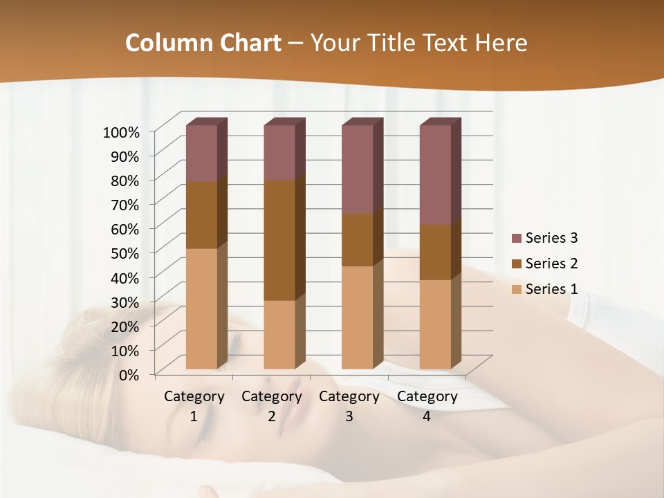 A Woman Sleeping On A Bed With Her Eyes Closed PowerPoint Template