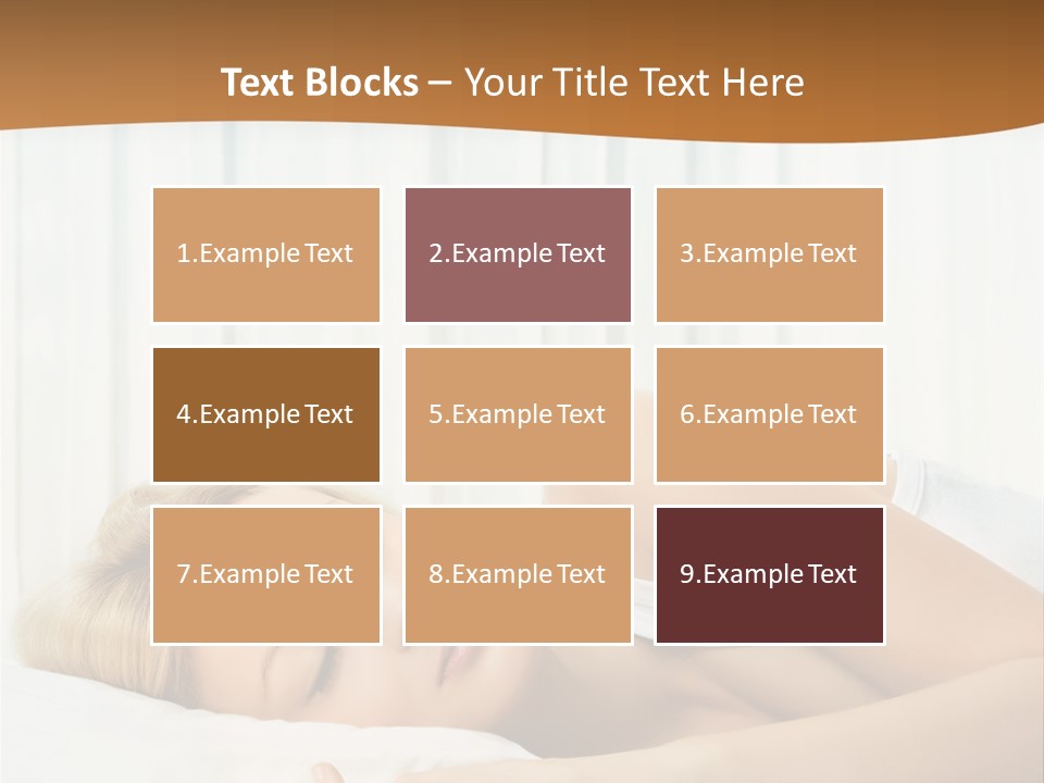 A Woman Sleeping On A Bed With Her Eyes Closed PowerPoint Template