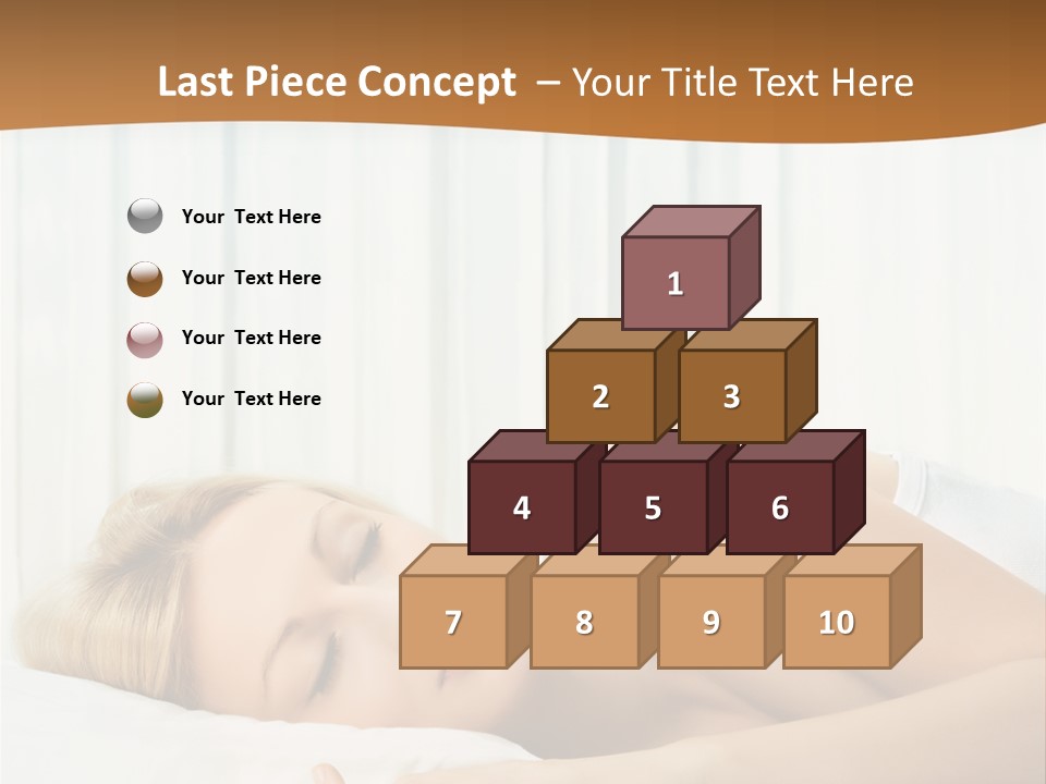 A Woman Sleeping On A Bed With Her Eyes Closed PowerPoint Template