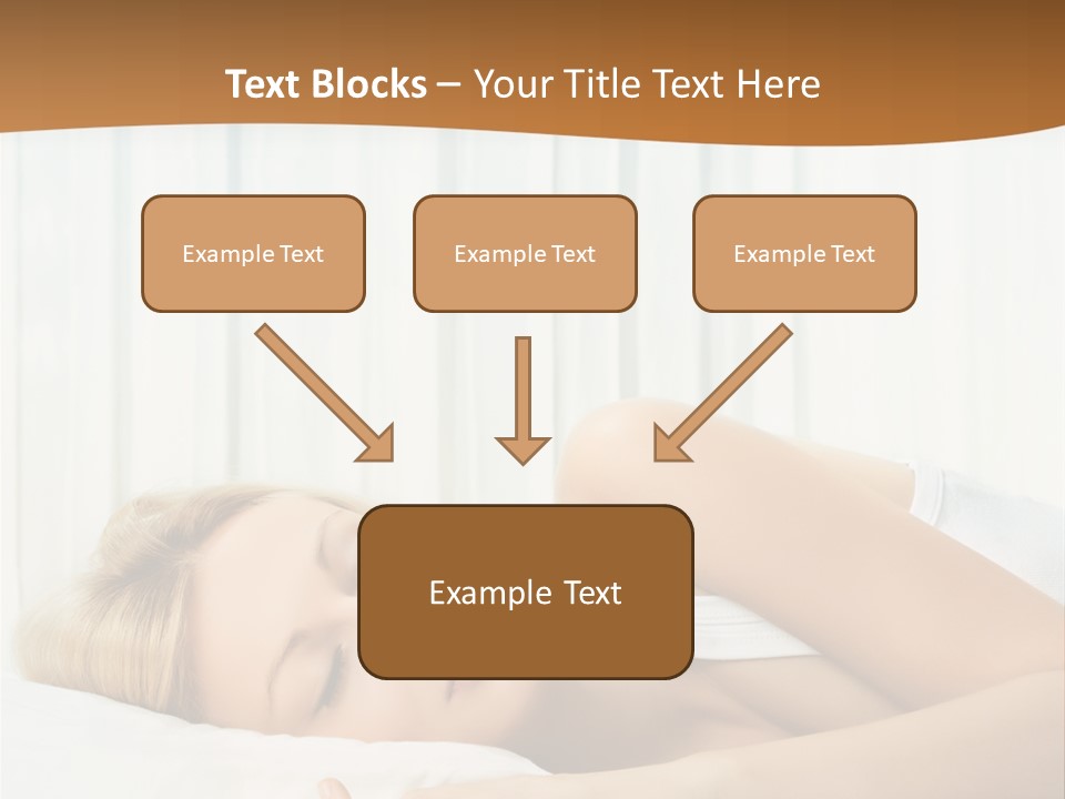 A Woman Sleeping On A Bed With Her Eyes Closed PowerPoint Template