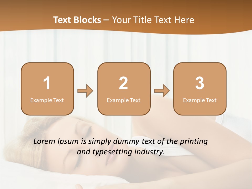 A Woman Sleeping On A Bed With Her Eyes Closed PowerPoint Template