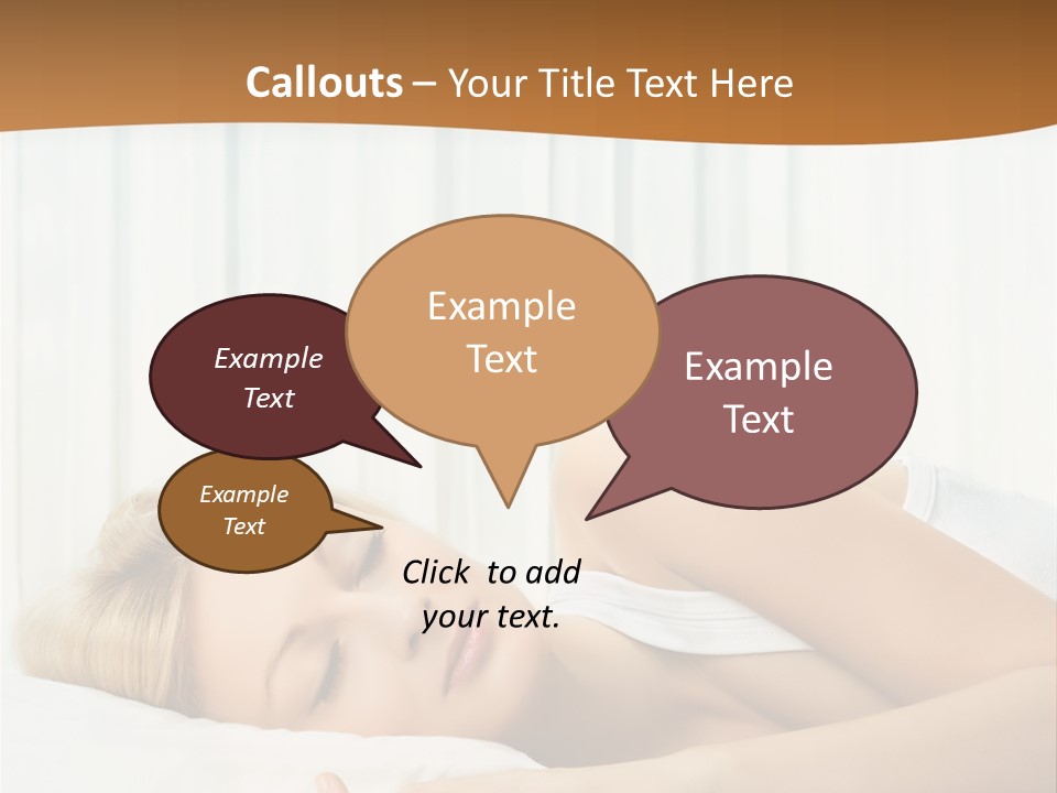 A Woman Sleeping On A Bed With Her Eyes Closed PowerPoint Template