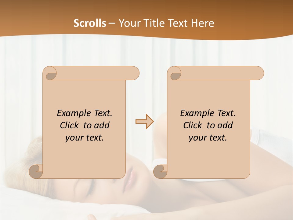 A Woman Sleeping On A Bed With Her Eyes Closed PowerPoint Template