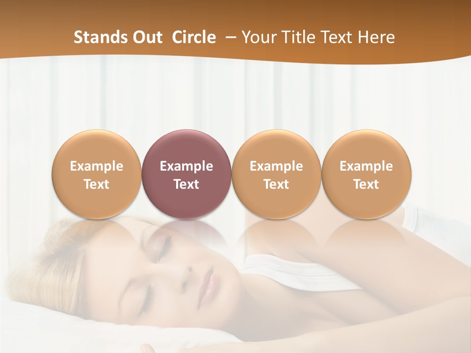 A Woman Sleeping On A Bed With Her Eyes Closed PowerPoint Template