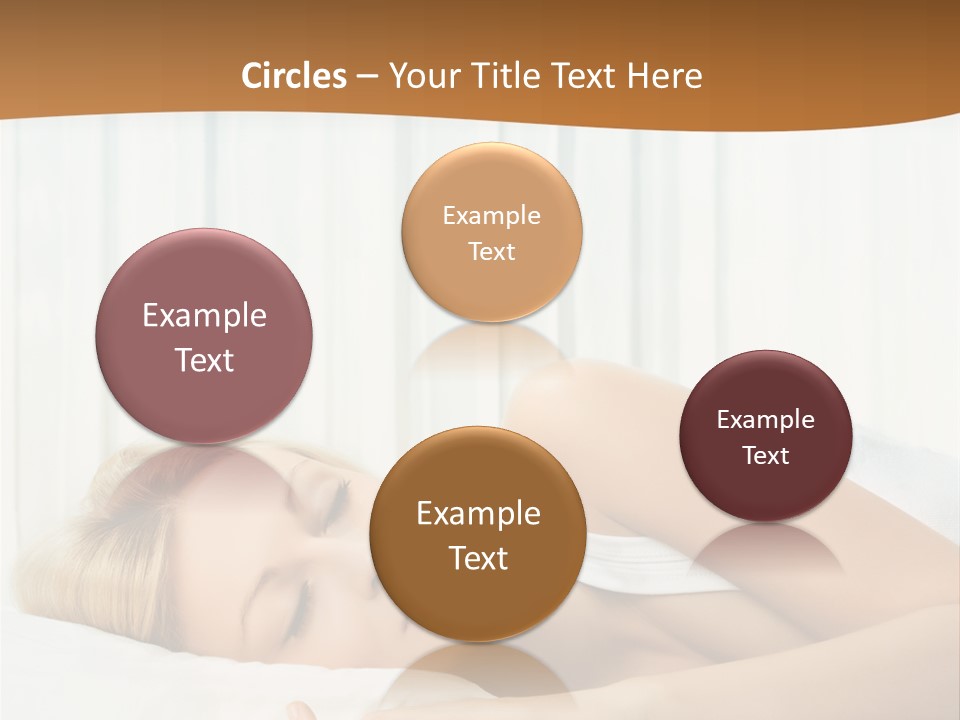 A Woman Sleeping On A Bed With Her Eyes Closed PowerPoint Template