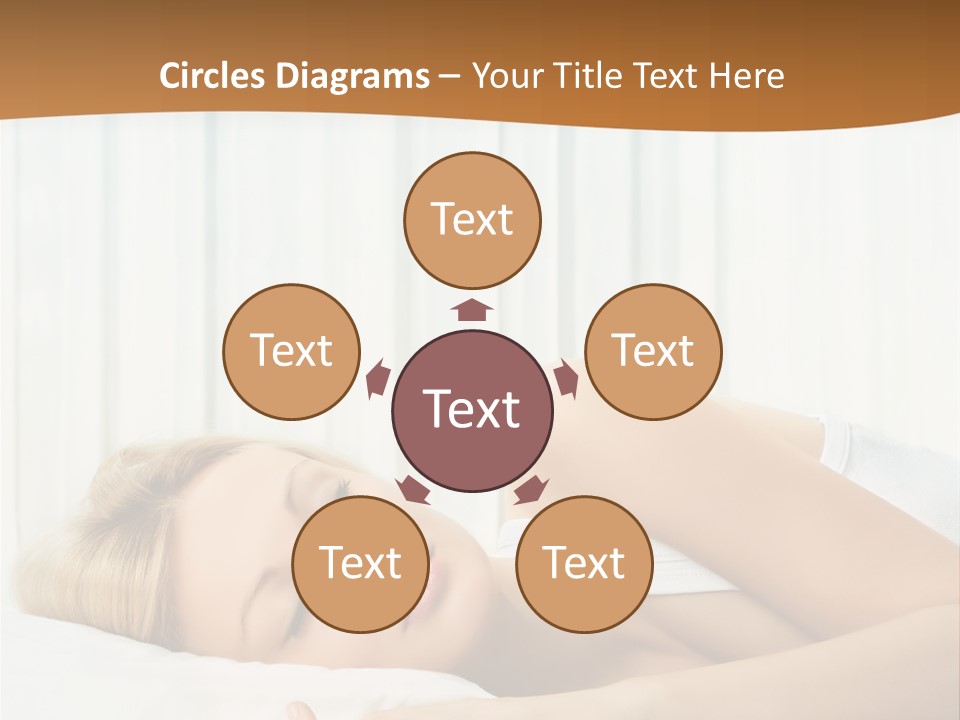 A Woman Sleeping On A Bed With Her Eyes Closed PowerPoint Template