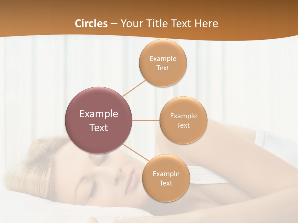 A Woman Sleeping On A Bed With Her Eyes Closed PowerPoint Template