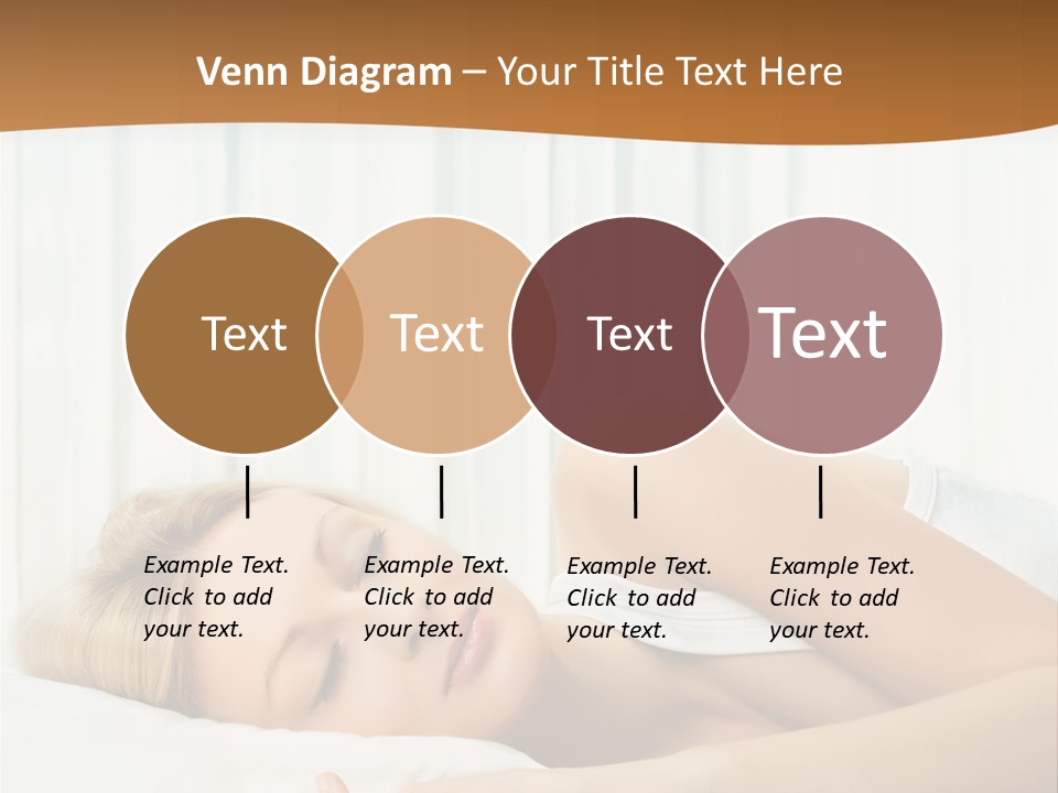 A Woman Sleeping On A Bed With Her Eyes Closed PowerPoint Template